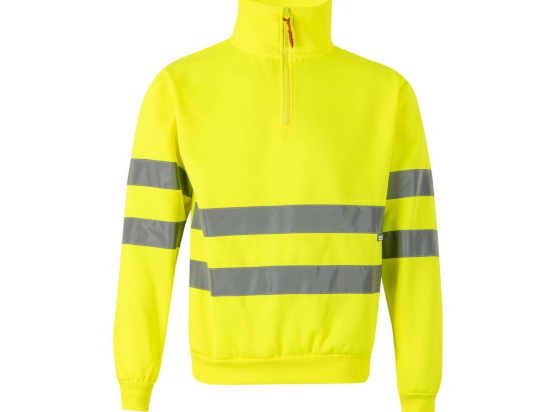 Sweat col zippé haute visibilite