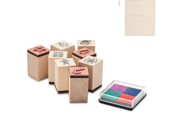 STAMPIE - Set de 8 tampons en bois