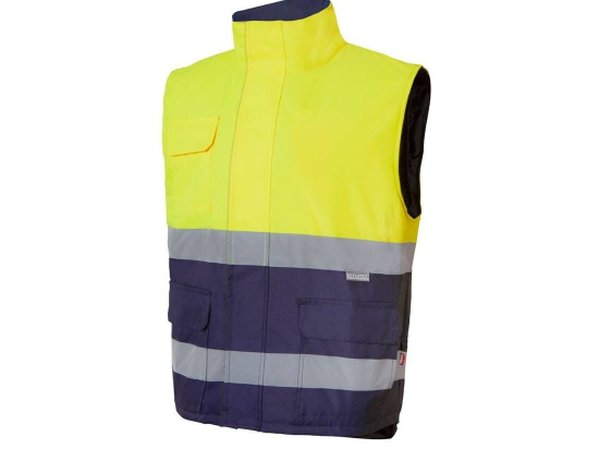 Bodywarmer matelassé bicolore haute visibilité
