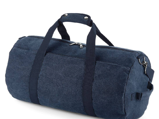 Sac polochon en toile vintage
