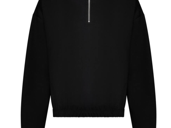 Sweat court col zippé femme