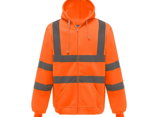 Sweat capuche zippé haute visibilité