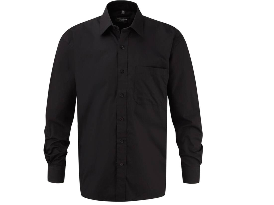 Men's long sleeve classic pure cotton poplin shirt