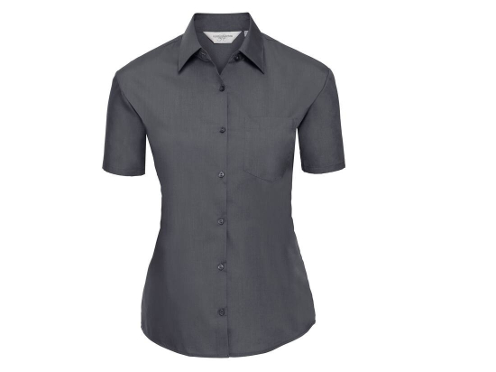 Ladies' short sleeve classic polycotton poplin shirt