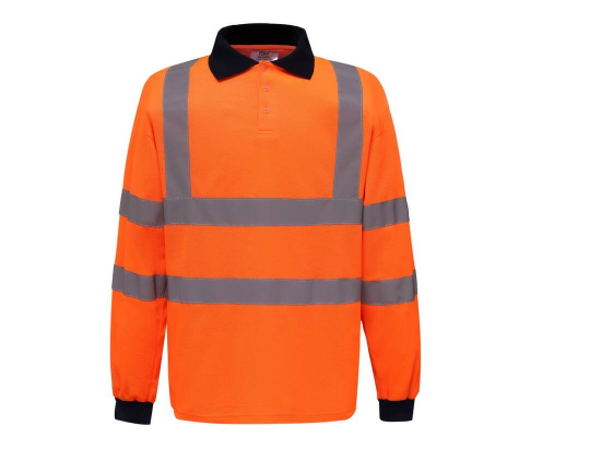 Polo manches longues haute visibilité