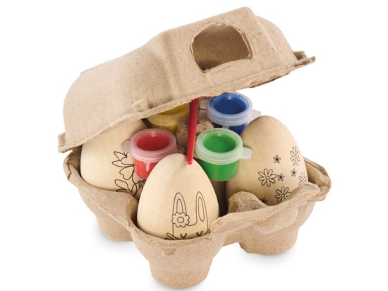 EISET - Set de peinture d'oeufs en bois