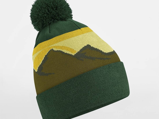 Bonnet avec pompon mountain peaks