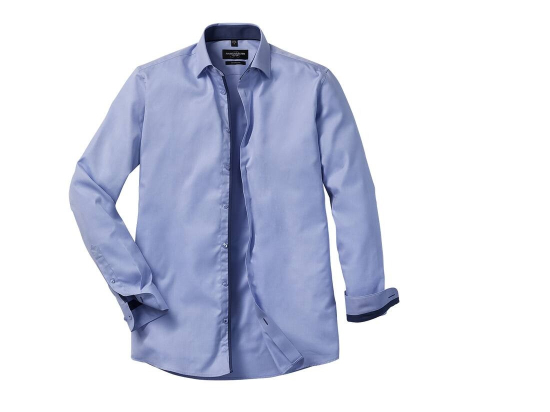 Men's long sleeve tailored contrast herringbone shirt