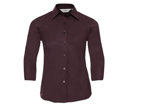 Ladies' 3/4 sleeve fitted stretch shirt