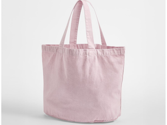 Sac shopping ovale en coton recyclé délavé
