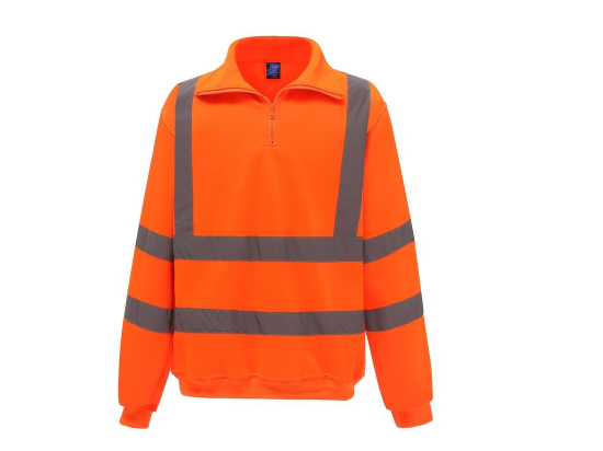 Sweat col zippé haute visibilité