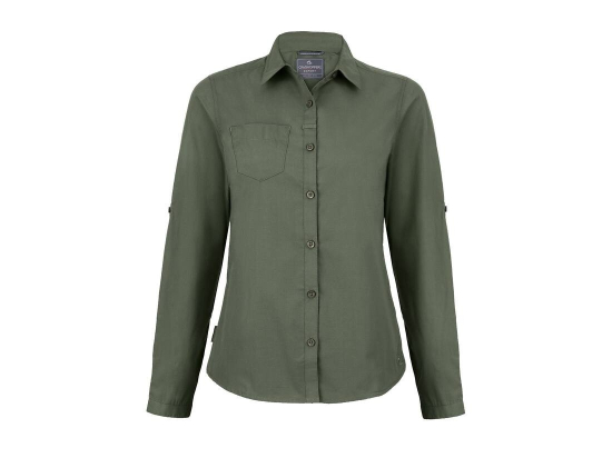 Chemise manches longues en polyester recyclé femme