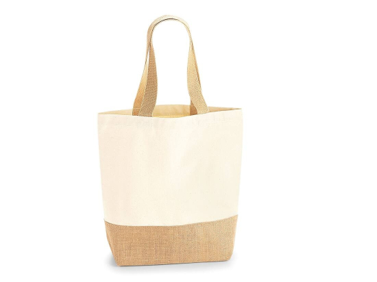 Sac shopper coton/toile de jute