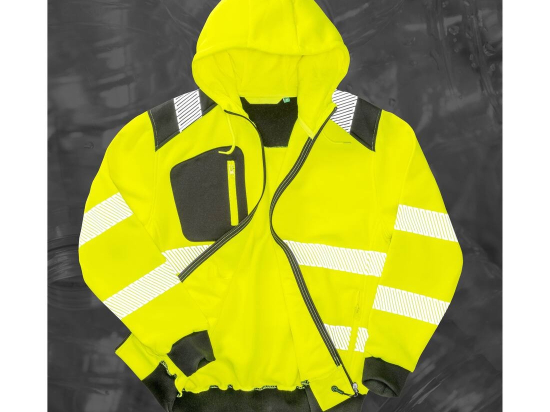 Sweat capuche zippé hv en polyester recyclé