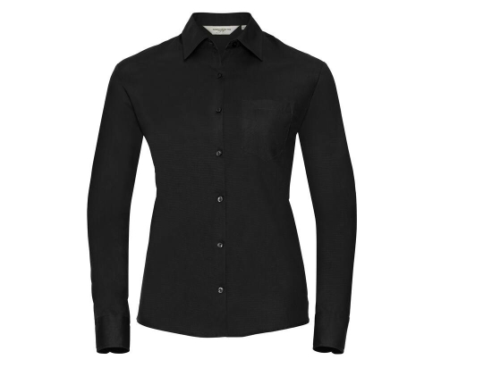 Ladies' long sleeve classic pure cotton poplin shirt