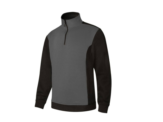 Sweat bicolore col zippé