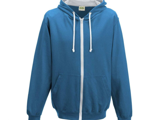 Sweat capuche zippé contrasté