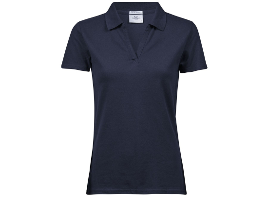 Polo stretch col v femme bio
