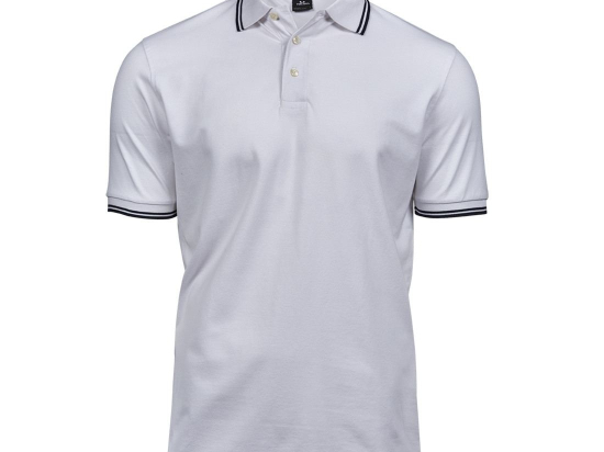 Polo homme col et manches contrastés