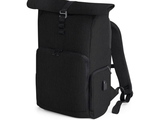 Sac à dos avec rabat enroulable et chargeur q-tech