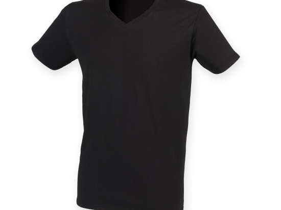 Tee-shirt stretch col v homme
