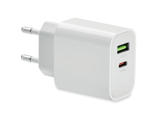 PORT - Chargeur 18W 2 ports, prise UE