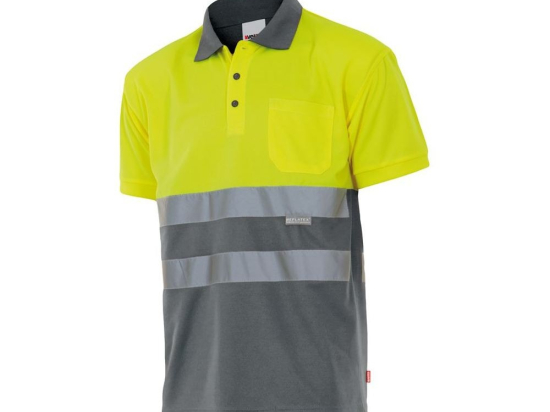 Polo bicolore manches courtes haute visibilité