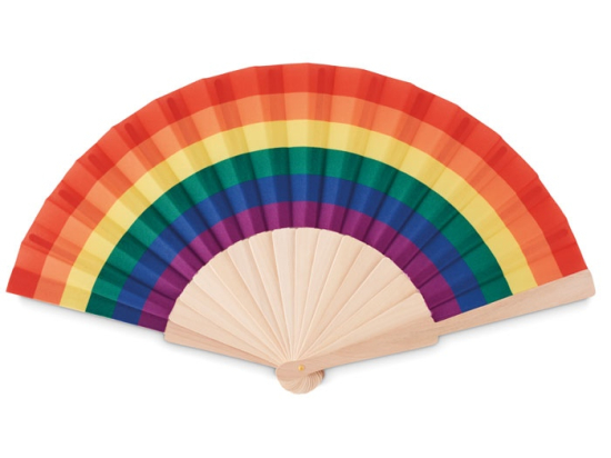 BOWFAN - Eventail en bois arc-en-ciel