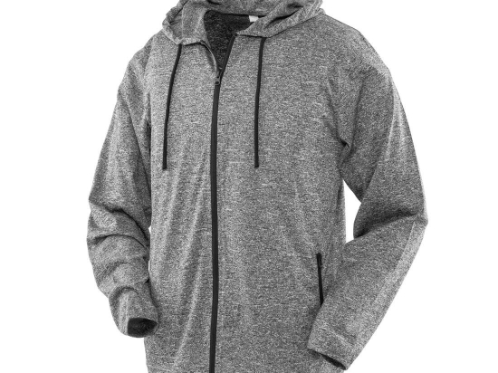 Tee-shirt de sport zippé à capuche homme