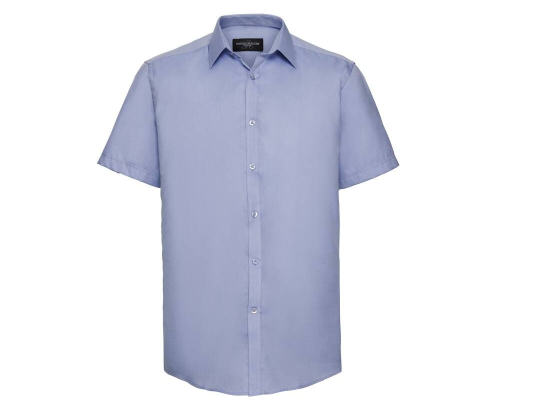 Men's short sleeve tailored herringbone shirt