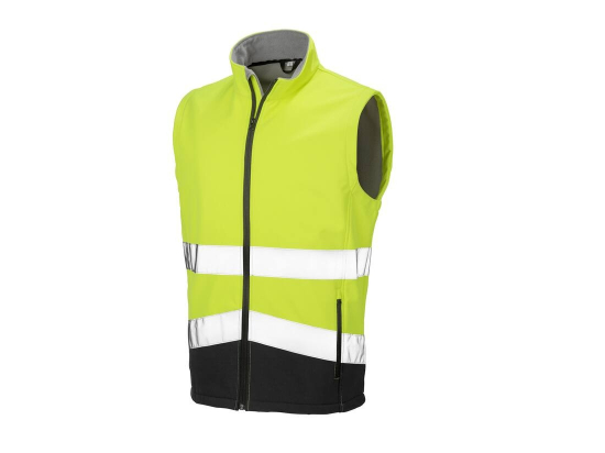Bodywarmer softshell de travail haute visibilité