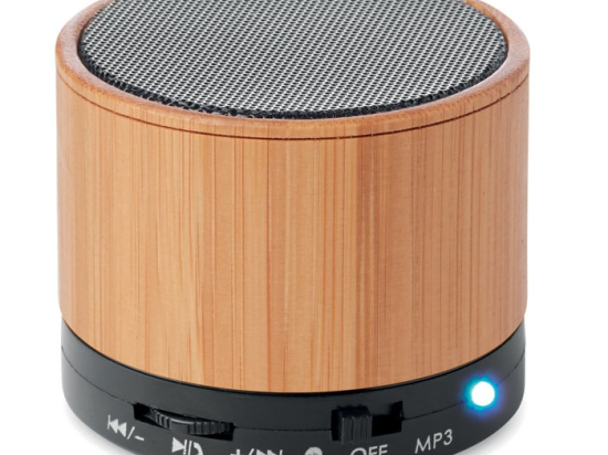 ROUND BAMBOO - Haut-parleur sans fil bambou