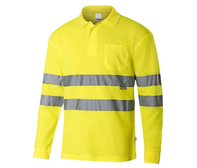 Polo manches longues haute visibilité en coton/polyester thumb