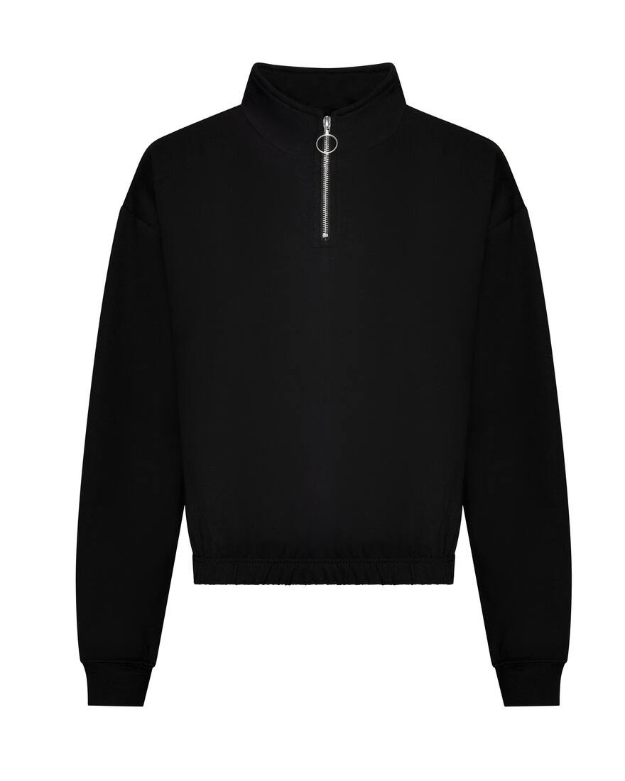 Sweat court col zippé femme thumb