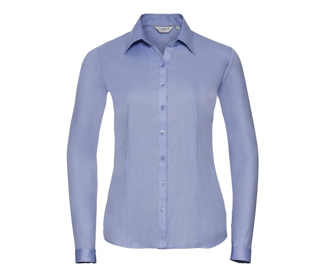 Ladies' long sleeve tailored herringbone shirt thumb
