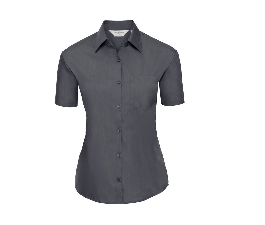 Ladies' short sleeve classic polycotton poplin shirt thumb