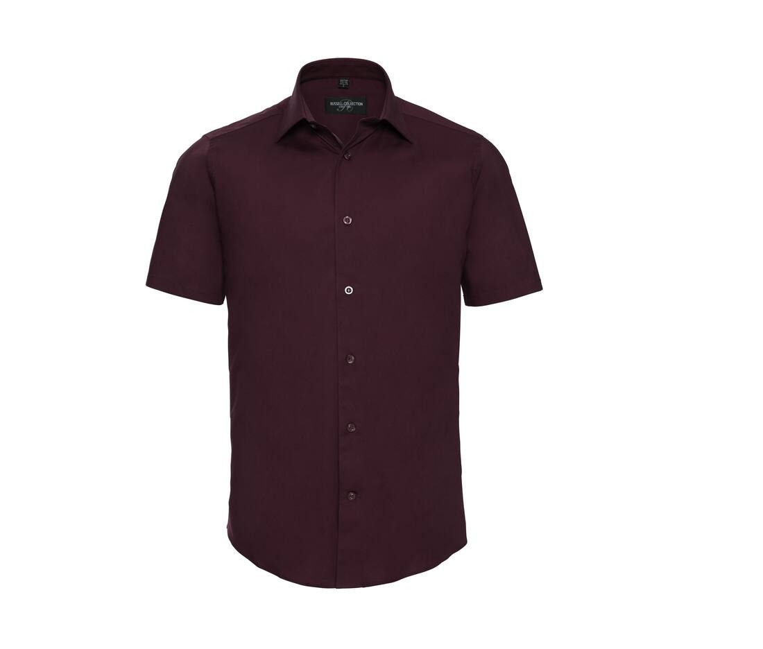 Men's short sleeve fitted stretch shirt thumb