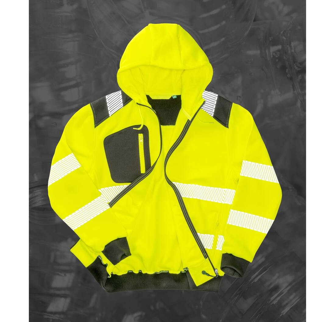Sweat capuche zippé hv en polyester recyclé thumb