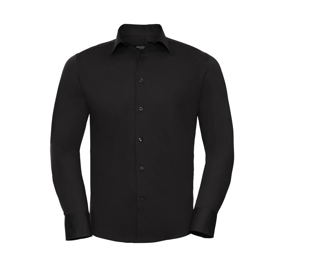 Men's long sleeve fitted stretch shirt thumb