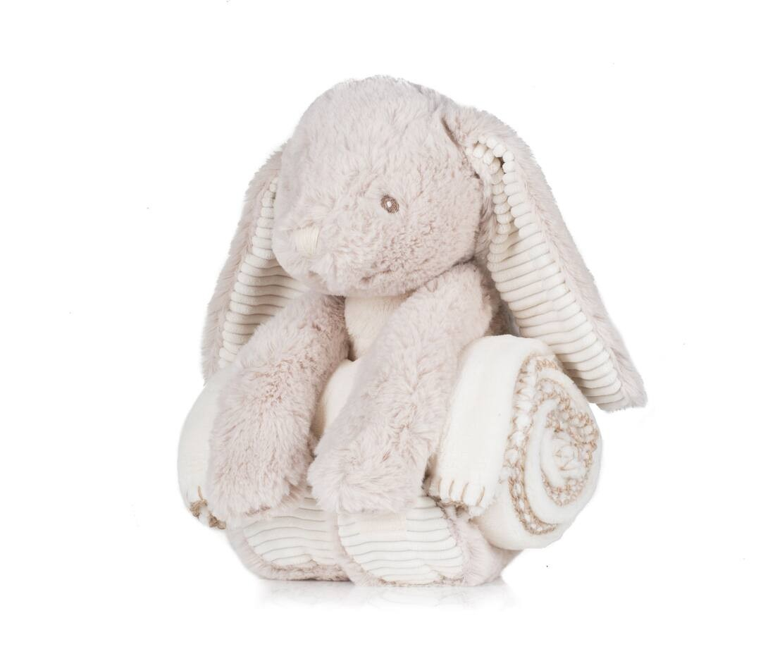 Peluche lapin avec couverture