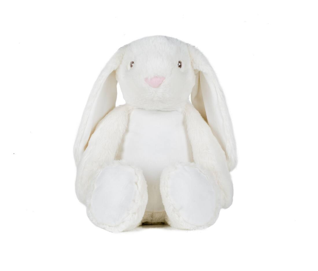 Peluche lapin avec ouverture zippée