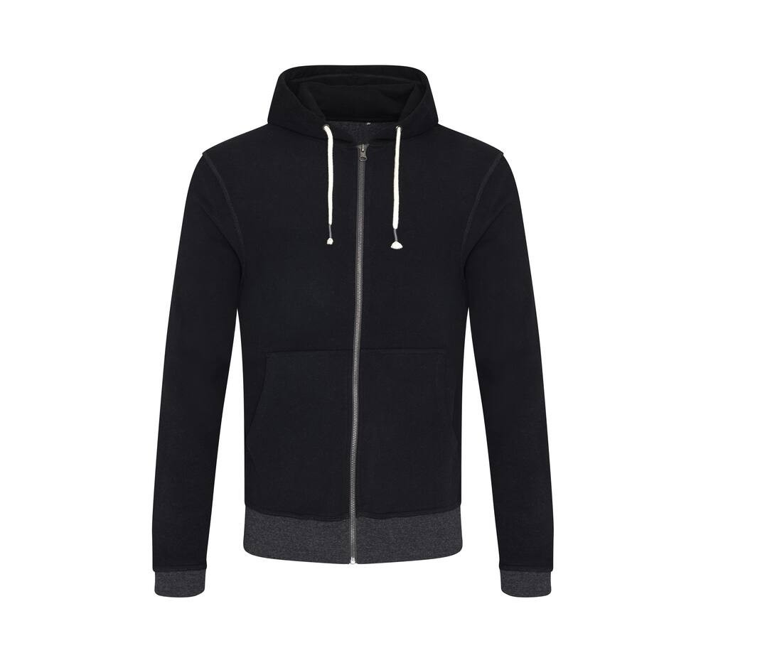Sweat capuche zippé en coton régénéré thumb