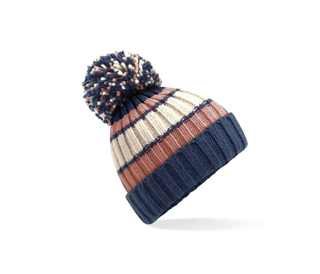 Bonnet rayé avec pompon thumb
