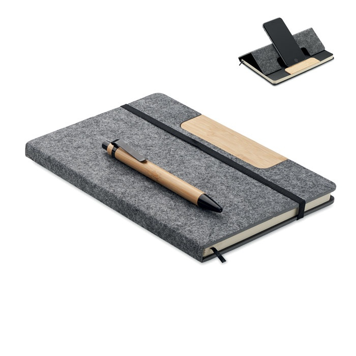 NOTEMIX - Carnet A5 RPET et stylo thumb