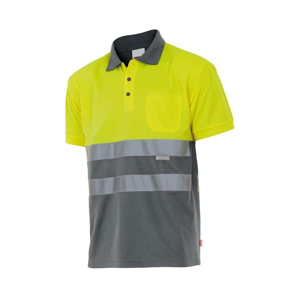 Polo bicolore manches courtes haute visibilité thumb