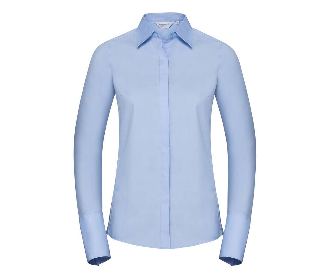 Ladies' long sleeve fitted ultimate stretch shirt thumb