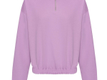 Sweat court col zippé femme