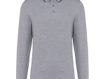 Polo maille piquée manches longues homme