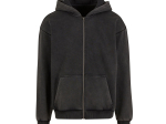 Sweat capuche zippé lourd délavé