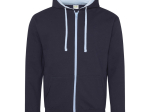 Sweat capuche zippé contrasté